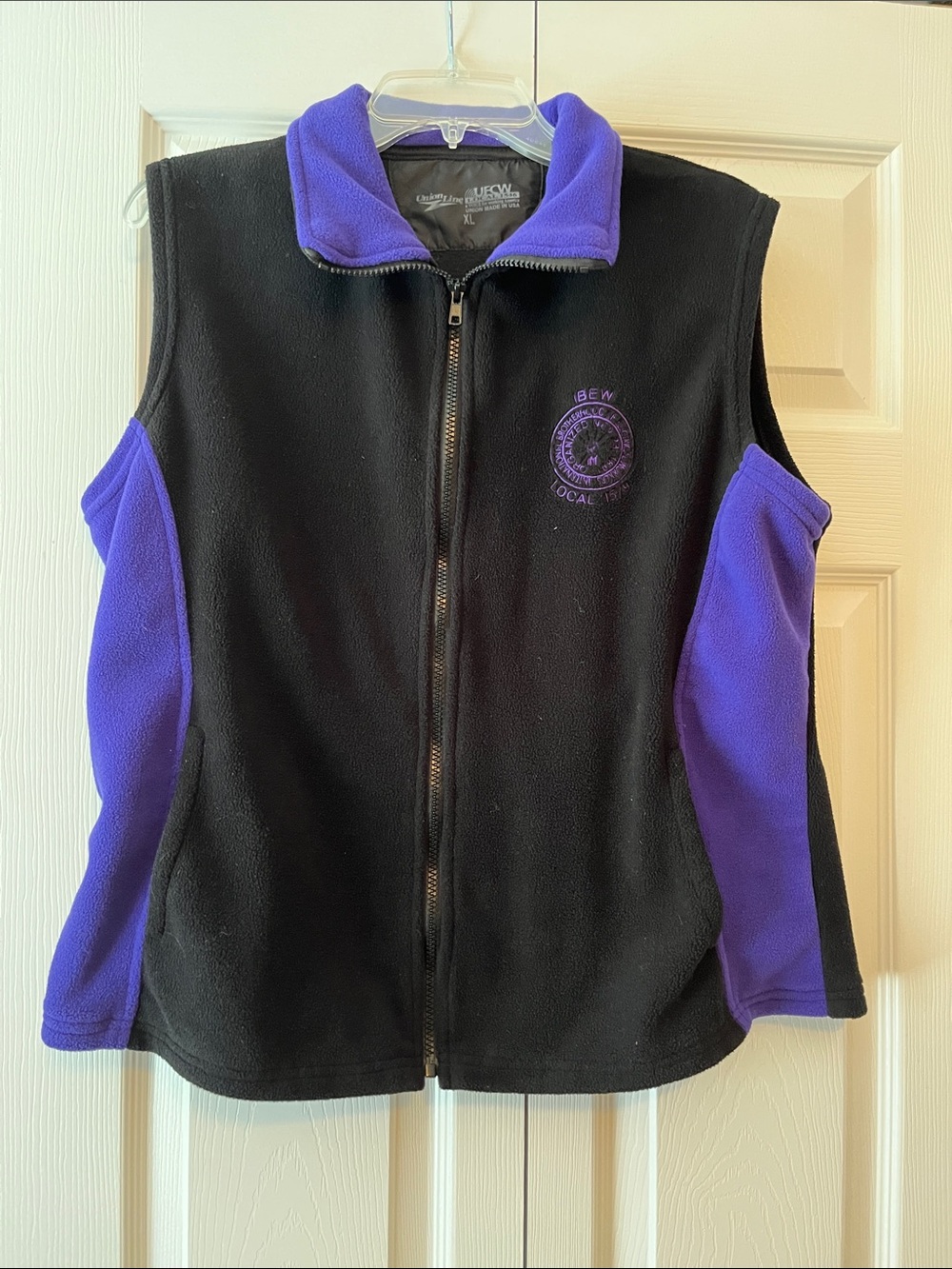 Union Line UFCW Black & Purple Fleece Zip Vest